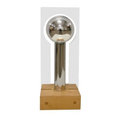 Modern Lucite, Chrome and Wood Lamp